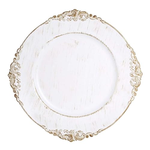 Platos cargadores acrílicos blancos redondos 13 pulgadas set 12 miniatura 6