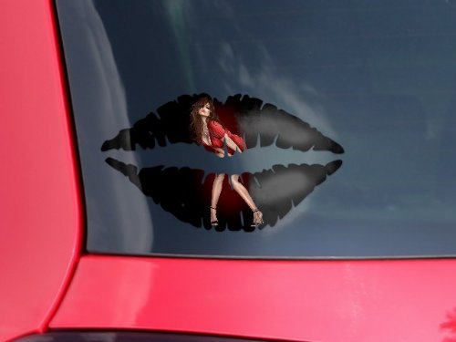 Lips Decal 9x5.5 Ooh-La-La Pin Up Girl