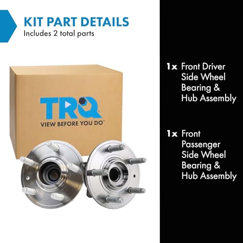 Image of TRQ 2 Piece Wheel Bearing & Hub Assembly Set Compatible with 2012-2016 Tesla S