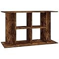 vidaXL Smoked Oak Engineered Wood Aquarium Stand - Sturdy Fish Tank Display & Storage Base