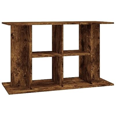 vidaXL Smoked Oak Engineered Wood Aquarium Stand - Sturdy Fish Tank Display & Storage Base