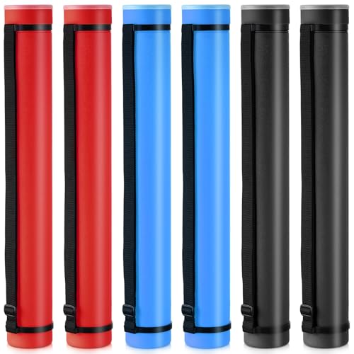 Image of Yahenda 6 Pcs Expandable Poster Tubes Bulk, 24 inch- 40 inch Extendable Blueprint Tube with Shoulder Strap Waterproof Portable Durable Round Cases for Drawing, Poster, Office Bulk Supply(Red, Blue, Black)