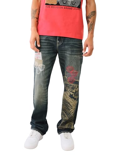 True Religion Men's Ricky Single Needle Flap Yellowstone 1/2"2