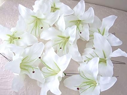 Amazon Co Jp 激安 10個セット カサブランカ Hac 16 髪飾り ヘッドドレス 造花 コサージュ ヘアアクセサリー ヘアアクセ アクセサリー ヘアピン 結婚式 成人式 ジュエリー