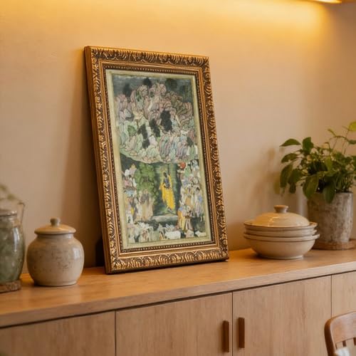 Impression sur toile Krishna art hindou cadre suspendu - 6