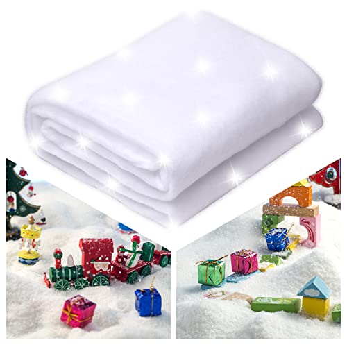 Christmas Fake Snow Decoration for Winter Miniature Village 80 X 240 Cm Indoor Snow Blanket Artificial Snow Decoration for Christmas Village, Christmas Trees