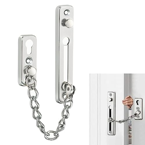 Cadena Puerta,Cadena de la puerta,Cadena de Puerta de Acero Inoxidable,Cadena de puerta,Cerradura Cadena Puerta Antirrobo,con tornillos,puertas y ventanas interiores de hotel y hogar