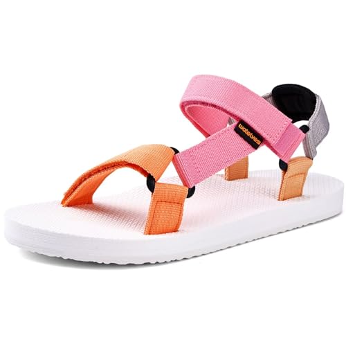 Image of WateLves Womens-Sport-Sandals Hiking Sandals with-Arch-Support Webbing-Outdoor-Beach-Water-Sandals for Travel-Walking-Trekking-Camping