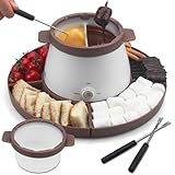 Party Desserts Electric Fondue Pot Set with 2 Pots, Melting Chocolate Warmer for Dipping, Candy & Chocolate...