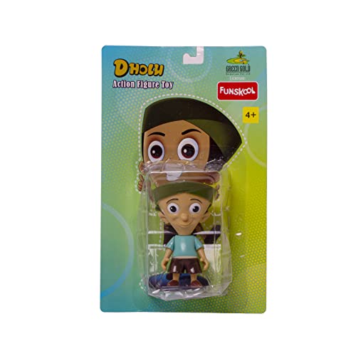 Image of Funskool-Dholu Action Figure,Green Gold Chhota Bheem and Friends with Articulation,4 inches,Collectible,for 4 Year Old Kids and Above,Toy