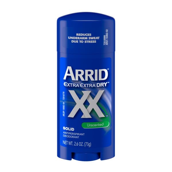 Arrid XX Solid Antiperspirant Deodorant, Unscented, 2.6 Oz (Pack of 6)