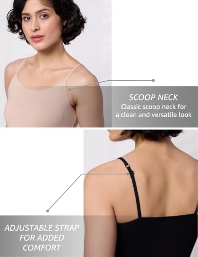 Image of Symbol Premium Women's Modal Elastane Stretch Camisole with Adjustable Straps | Anti Microbial Finish