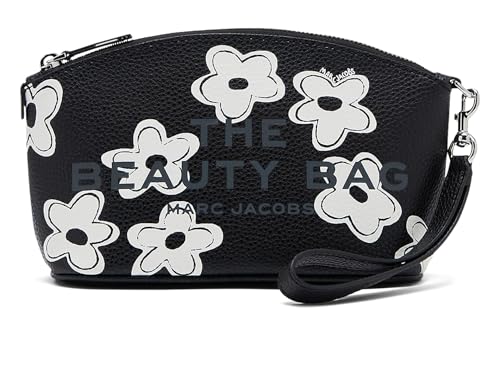 Marc Jacobs The Daisy Beauty Bag - Bags for Women - Twill Lining - Pebble Leather - Leather Wristlet Strapg Black/White One Size One Size