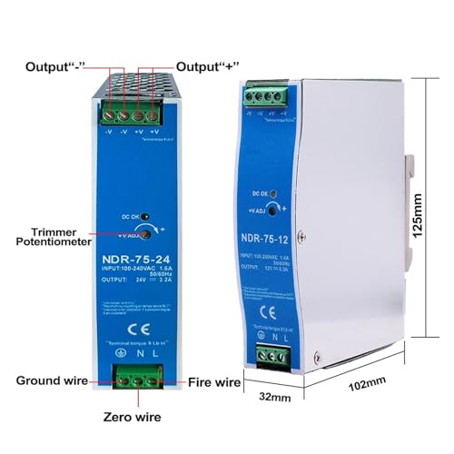 Fuente de alimentación industrial NDR-75W-12V para evitar caídas de tensión en maquinaria CA/CC 2