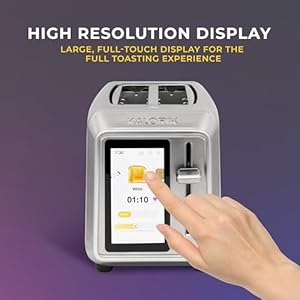   Kalorik-Toaster-VIVID-TOUCH-Series-2-Slice-with-Large-High-Resolution-Touchscreen-and-Customizable-Cooking-Presets-by-Bread-Type-Features-Wide-Slots-and-High-Lift-Lever-1000-Watts-Stainless-Steel
