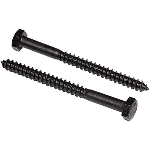 1/4" x 3" Stainless Steel Hex Lag Bolts (10 pcs) Black Oxidized in USA by Makers Bolt Cover