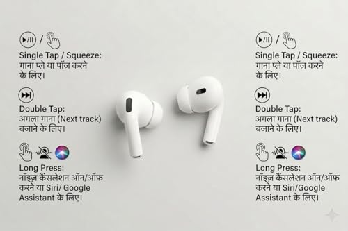 Image of TWS Wireless Earbuds with LED Display, 13mm Bass Driver, Touch Controls - Transparent Hi-Fi Sound, Bluetooth 5.1 (White n)