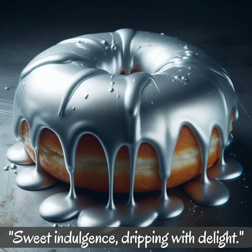 Confect Edible Drips, Drip For Cake Decoration, Cake Decorating Drip, Edible Sparkling Drips for Doughnuts & Cupcakes (3.71 Oz) (Shimmering Silver)