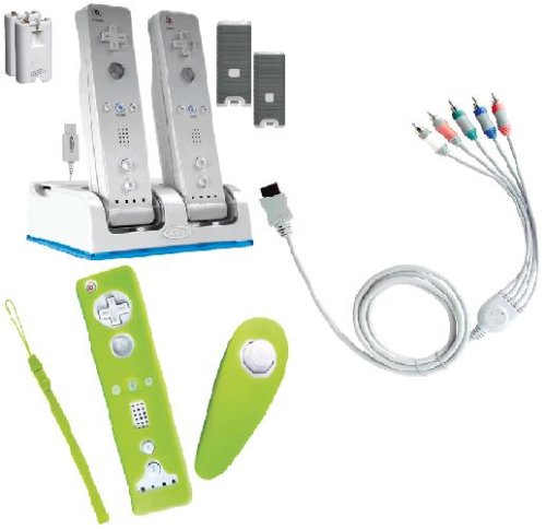 Wii Starter Kit Featuring Docking Station Skins and Component Cables