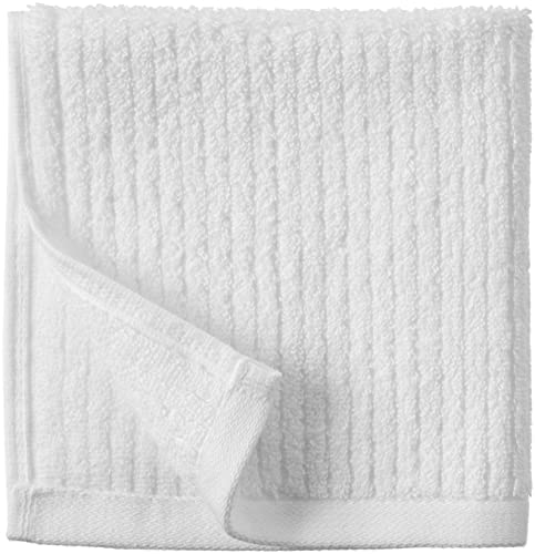 Amazon Aware 100% Organic Cotton Ribbed Bath Towels - Washcloths, 6-Pack, White #TOP1