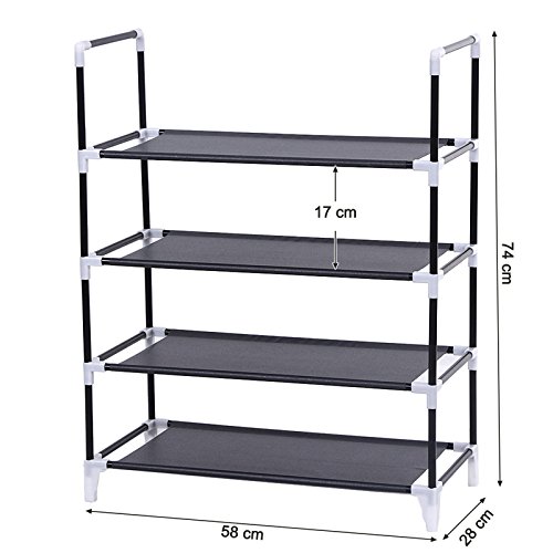 SONGMICS Scarpiera Scaffale a 4 Ripiani, Capacità