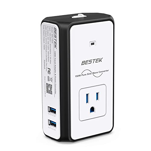 step down plug - BESTEK Voltage Converter 220v to 110v, Travel Adapter Converter, Step Down , Travel Adapter Converter Combo 4.2A Dual Smart USB UK/AU/US/EU Worldwide Plug