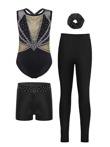 Unitard gymnastique fille Mufeng avec shorts et leggings intégrés