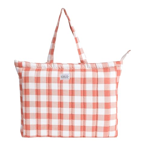 Image of Premium Cotton Waffle Quilted Tote Bag, Large Spacious Handbag for College, Office, Work, Travel, Shopping & Daily Use