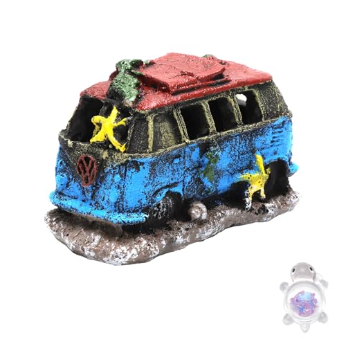 VOSSOT Decorazioni Acquario Acqua Dolce Decorazioni per Acquario, Serbatoio di Pesce, Ornamenti in Resina di Auto Decorazione Paesaggio Casa Grotta, Compresi Piccoli Ornamenti A Forma di Tartaruga
