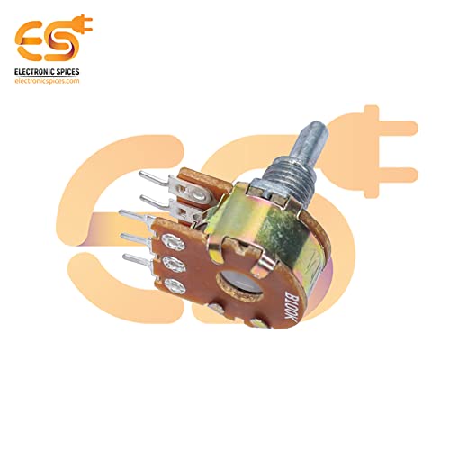 Image of Electronic Spices Combo of 100k 6 Pin D Shaft Potentiometer Volume Pot 100K with Knob (Pack of 4)