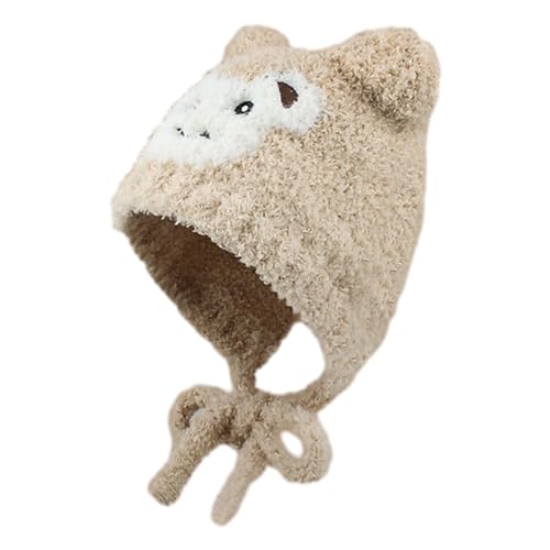 Cartoon Bear Hat Girls Headgear for Outdoors Furry Skiing with Large Furry Ears Winter for Skiing Camping