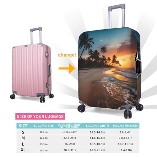 Beauty Beach Suitcase Covers, Luggage Protectors Fits Four Sizes Suitcase For Travel 6