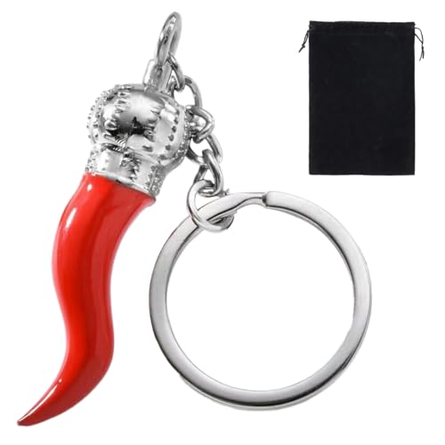 Porte-clés pour femmes et hommes, en acier personnalisé avec pendule corne, porte clef pendentif poivre rouge, en alliage, pour toutes les occasions, idée...