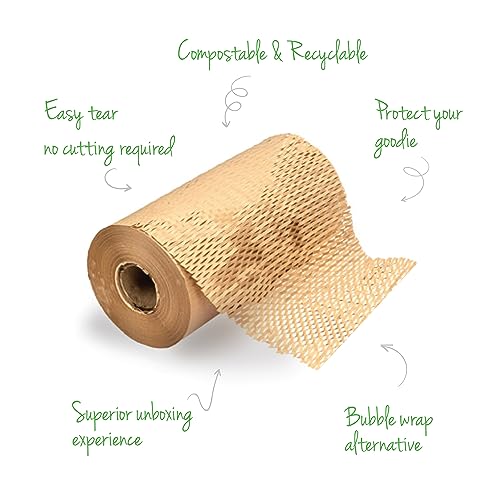 Pack8 Neo Honeycomb paper bubble wrap roll | Expandable Upto 40-50% | Eco-Friendly Packaging For Small Business | Paper Bubble Wrap Roll for Packing, Shipping, Moving, (15" x 100m)