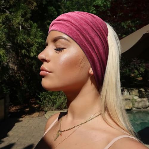 Image of DRESHOW 4 Pack Turban Headbands for Women Wide Vintage Head Wraps Knotted Cute Hair Band Accessories