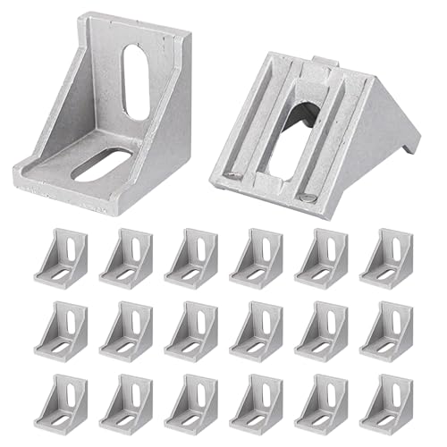 Xkzhrr 20 Pièces Profile Aluminium 40x40, Connecteur D'angle, Equerre de Fixation Angle Droit Support, Profile Aluminium 40x40, pour Fixation et Réparation...