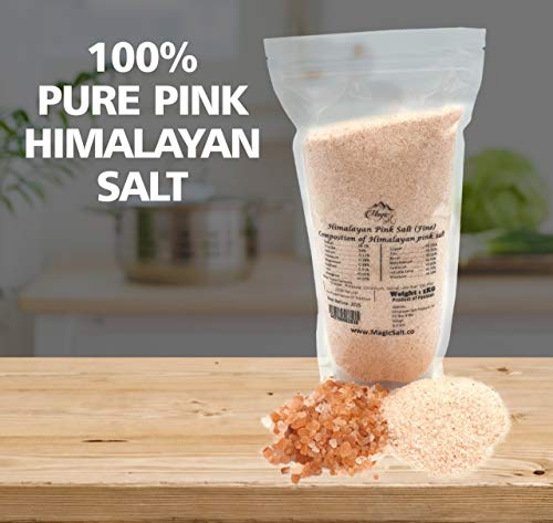 Magic Salt ® Himalayan Sal fina o gruesa de color rosa Pura sal de grado alimenticio (FINE, 1KG BAG)