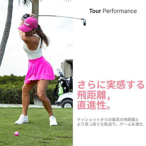 TrustトラストゴルフボールNew Rosa(ローサ) 被らない 目立つ 飛ぶ 曲がらない 止まる 柔らかい打感 ウレタンカバー3ピースダイナミックコア 1ダース(12個入り)ゴールドピンク 3枚目