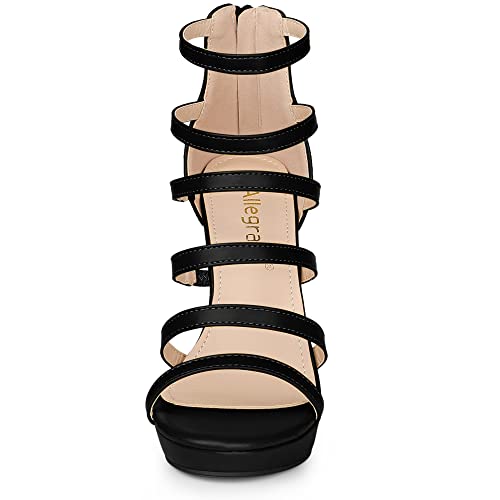 Allegra K Women's Platform Gladiator Strappy Indianapolis Stiletto Heel Sandals4
