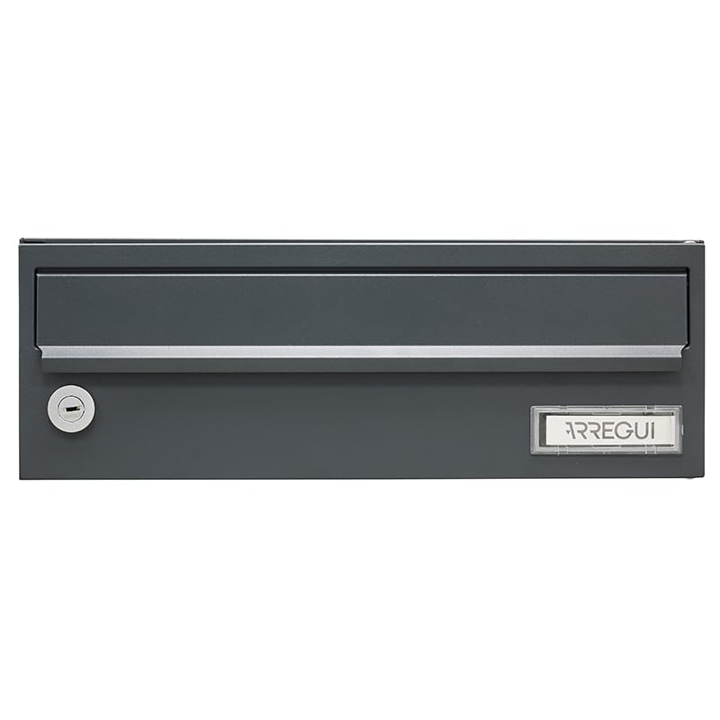 Arregui Slim H2506 Buzón de Pared para Edificios | Buzón de Comunidad Horizontal para Interior | Modulable y Agrupable | 12x34,5x25 cm | Antracita