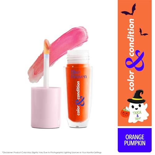 Image of Blue Heaven Color & Condition PH based tinted lip oil for women, lip gloss infused with Cranberry, Raspberry & Hazelnut oil, Hydrating & Softening, Orange Pumpkin - 4.2ml