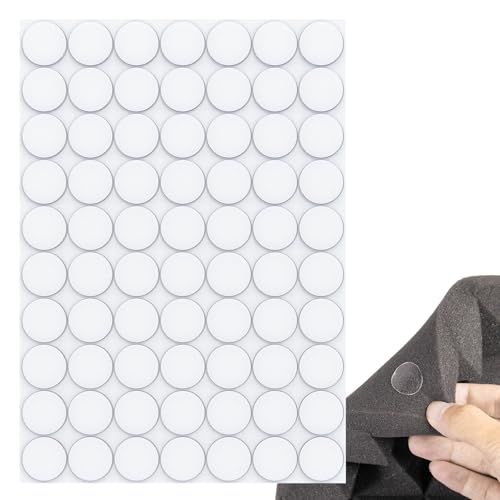 Foneso 70PCS Transparent Sticky Dots Double Sided Tape, 20mm Round Glue Dot for Acoustic Foam, Adhesive Dots Removable Stickers Traceless for Balloons Wedding Christmas Birthday Party Decorations