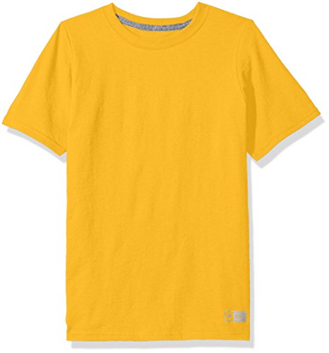 Russell Athletic Boys' Big Performance Cotton Short Sleeve T-Shirt, Gold, Small