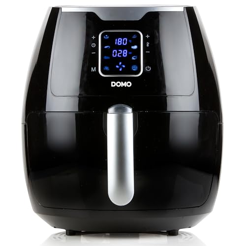 Domo DELI-FRYER XXL Hot air fryer 5,5 L Solo Negro, Plata Independiente - Freidora (Hot air fryer, 5,5 L, 1,5 kg, 80 °C, 200 °C, 30 min)