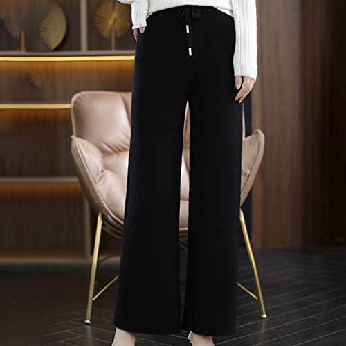 Pantalon large tricoté pour femme idéal pour rester au chaud en hiver