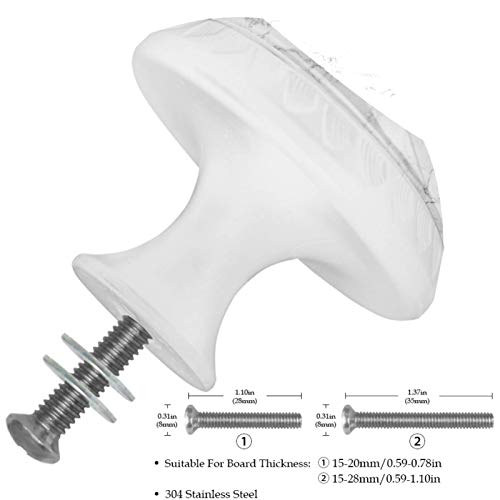 Boutons de porte d'armoire pour réparer une poignée cassée style marbre blanc - 4