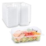 Zezzxu 40 Pack Sturdy Clamshell Food Containers, Clear Plastic Hinged Containers with Lids, 7.2' × 4.7' ×3' Disposable To Go Boxes for Food Desserts Cake Slices Sandwich Salad Cookies