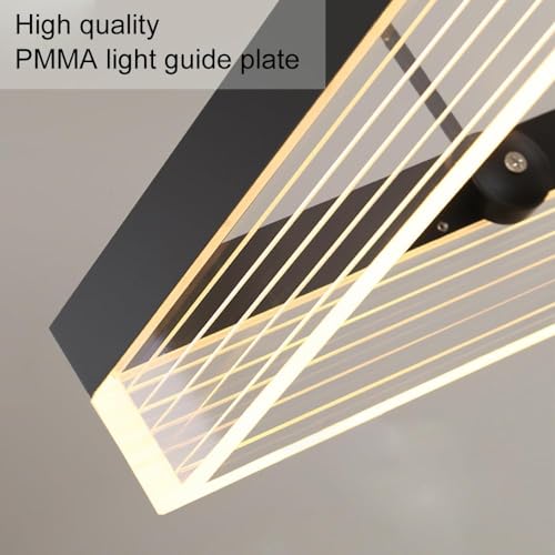 Lámpara colgante con luz de suspensión regulable negra y rectangular con mando a distancia 4
