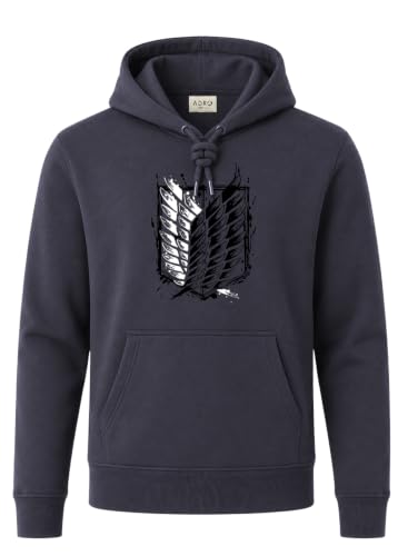 Image of ADRO Mens Abstract Graphic Hoodie | 320 GSM Cotton Poly Fleece | Regular Fit Contemporary Artistic Sweatshirt for Winter & Streetwear