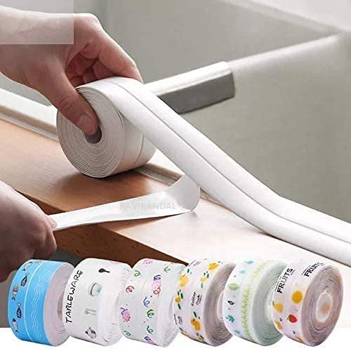 RAVIRANDAL Waterproof Self Adhesive Wall Seal Tape |Oil Proof Caulk Tape |Caulking Tape for Kitchen | Sealing Tape for Kitchen Sink Platform Toilet Bathroom Shower and Bathtub (Multicolor) 1